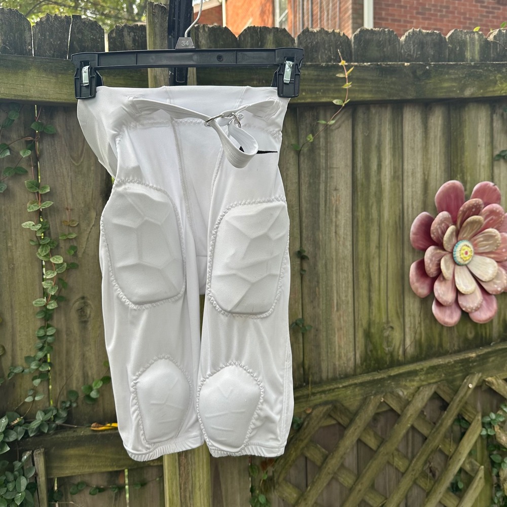 Nike Dri-FIT Kids White Integrated Padded Football Pants Size Small Belted